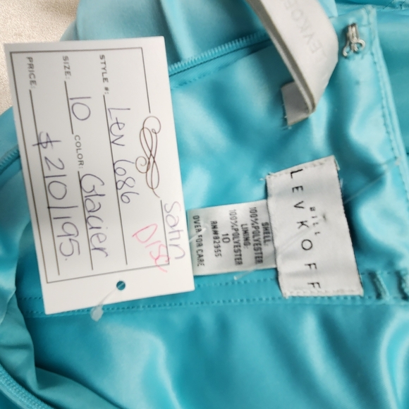 Bill Levkoff Satin Gown in Color Glacier - Picture 5 of 8